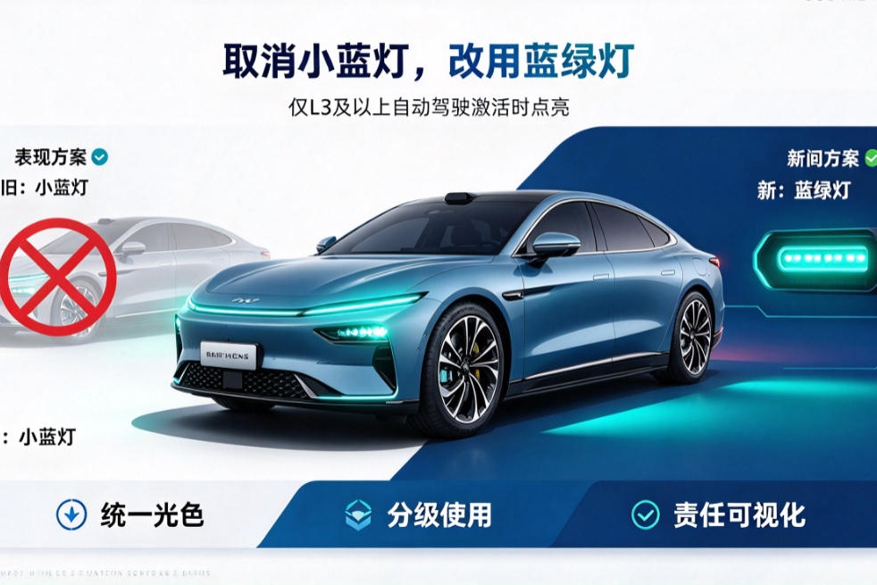 智驾“小蓝灯”改为蓝绿光 且划定刚性红线