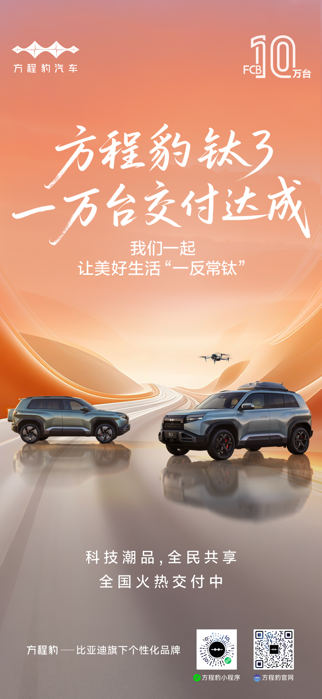 比亚迪方程豹销量猛涨 跻身新势力周销量TOP8 