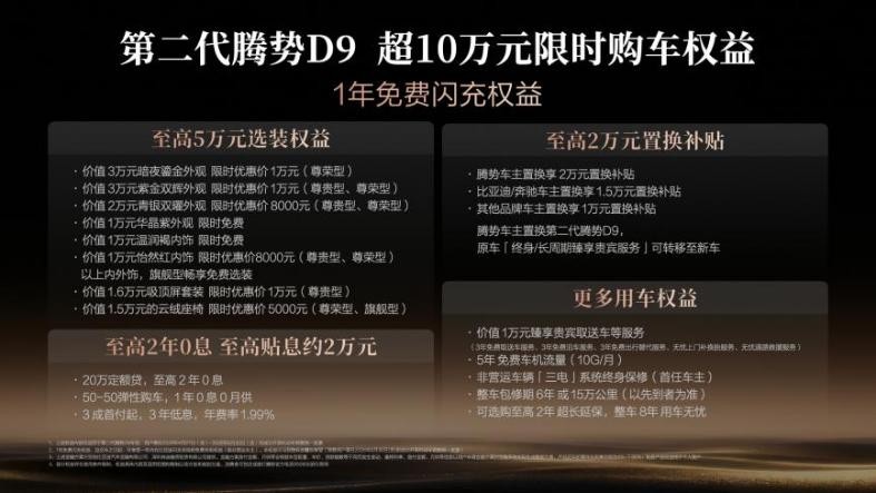 第二代腾势D9上市，推6款车型/售价35.98万起