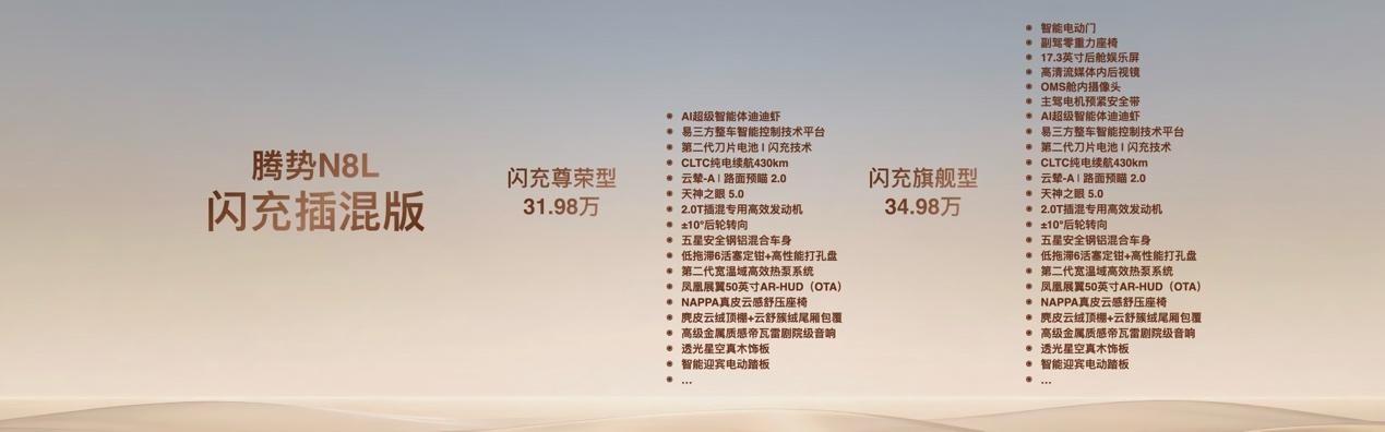 首搭AI超级智能体迪迪虾 腾势N8L纯电上市 29.98 万元起